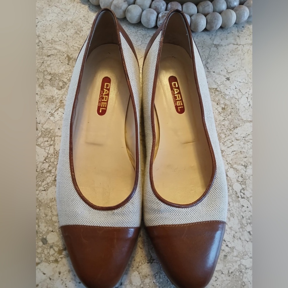 Carel Paris Brown and Cream Flats